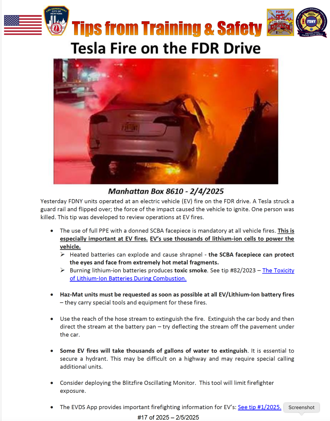 FDNY Tips from Training & Safety-tesla Fire on FDR Dr. #17 of 2025.png